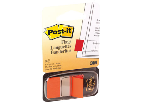 SEPARADOR PAG. 3M BANDERITA 680-4 NARANJA