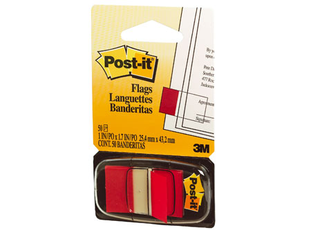 SEPARADOR PAG. 3M BANDERITA 680-1 ROJO