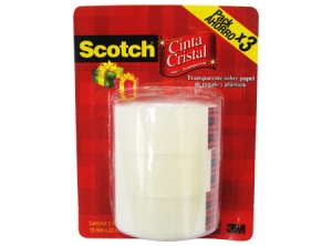 CINTA ADHE. CRISTAL 19 X 20 MTS X 3UNI 3M