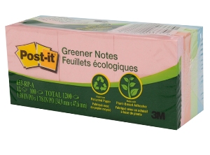 NOTA ADHESIVA 3M RECICLADA POST-IT 653 CUBO X 12
