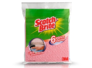PAÑO ABSORBENTE X 6 3M SCOTCH BRITE CELULOSA 18X1