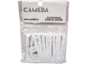 GANCHOS P/CORTINAS BAÑO (SET 10 UN.)