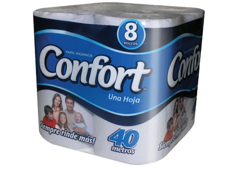 PAPEL HIG. 8 ROLLOS 40 MT. H/S COLOR CONFORT.