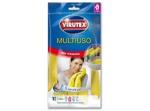 GUANTE LATEX VIRUTEX M AMARILLO NO.7.1/2 GAMUZADO