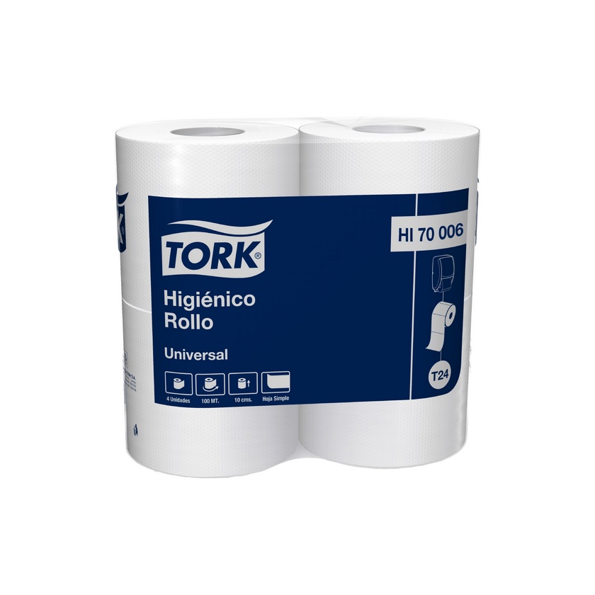 Papel Higiénico Tork Universal Hoja Simple 4 Rollos 100 m