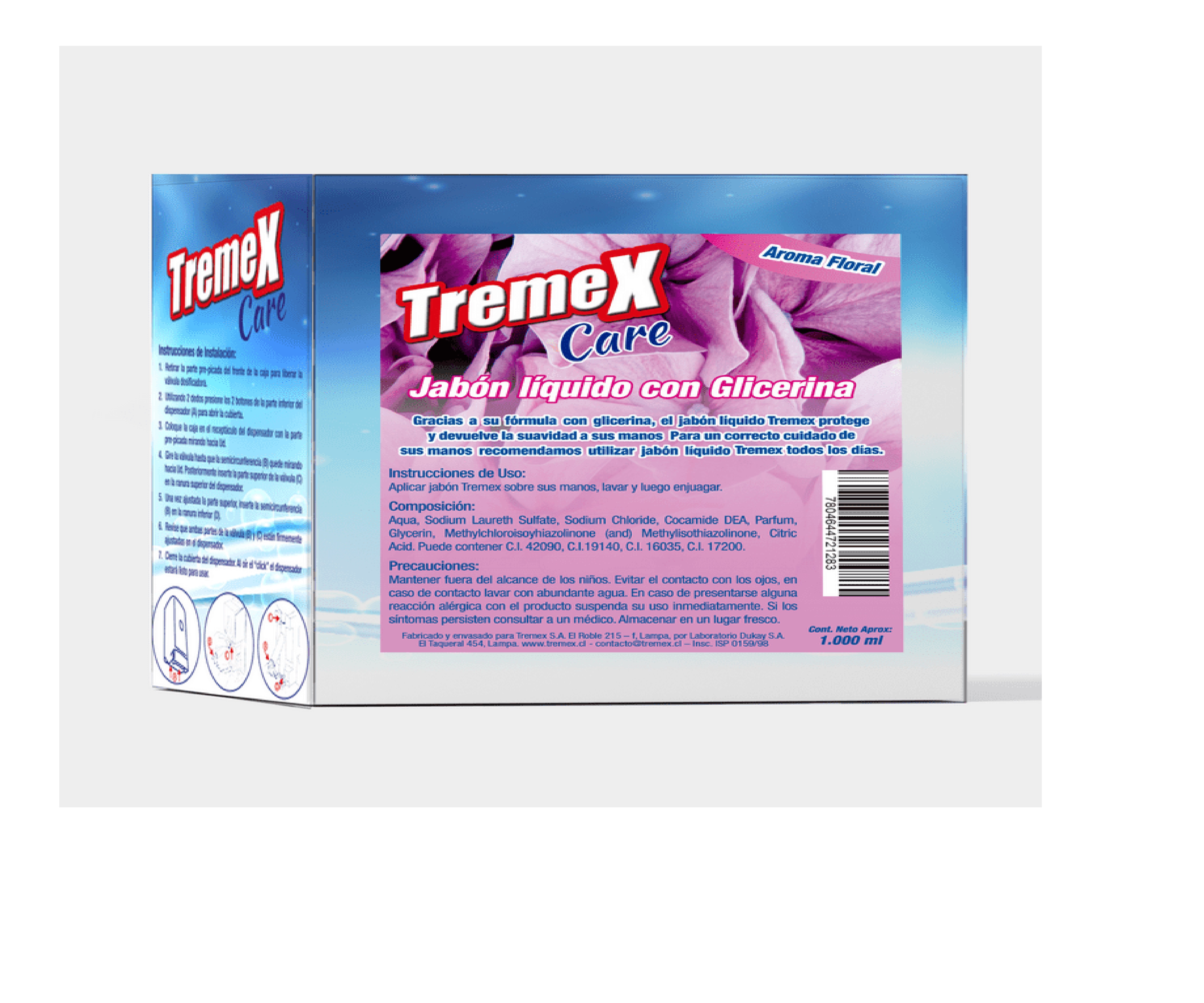 Jabón Líquido para Dispensador Tremex Care Floral con glicerina 1 L