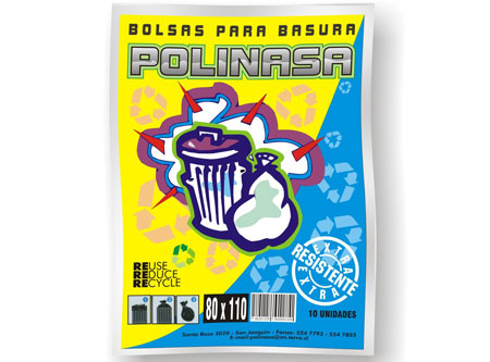 BOLSA BASURA 80 X 110 POLINASA 10 UNID. 24 MR