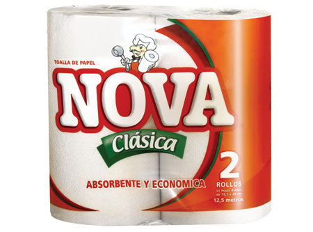 TOALLA PAPEL 2 ROLL. 12 MT. NOVA CLASICA H/DOBLE