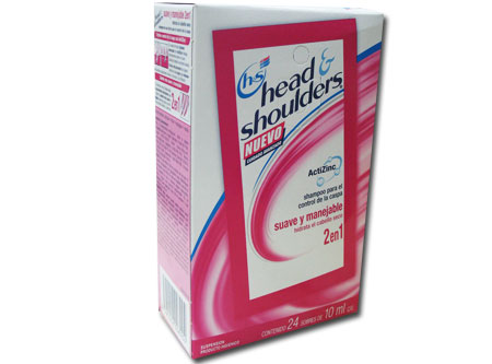 SHAMPOO SACHET H&S SUAVE Y MANEJABLE DP X 24 UN.