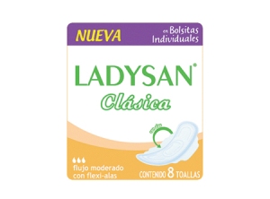 TOALLA H.LADYSAN ANATOMICA PLANA X 8 UN.