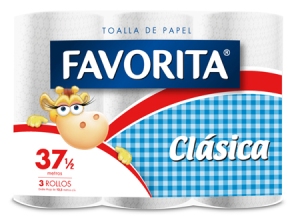 TOALLA PAPEL 3 ROLL. 12.5 MT. FAVORITA CLASICA