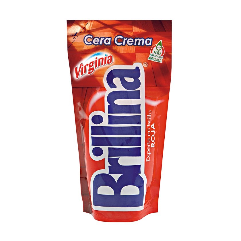Cera en Crema Brillina 340 cc Rojo