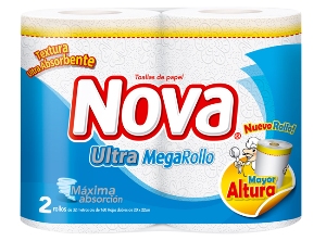 TOALLA PAPEL 2 ROLL. 32 MT. NOVA H/DOBLE.