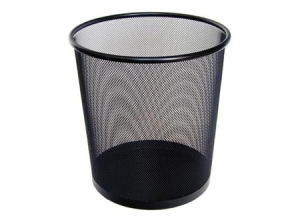 PAPELERO NEGRO MALLA 27 CMS ALTO X 25 CMS DIAMET