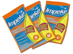 GUANTE LATEX IMPEKE M AMARILLO GAMUZADO