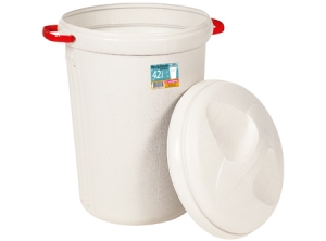 BASURERO 42 LT. C/TAPA 36X57 S/REMO S/RUEDA BEIG
