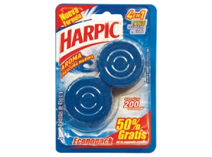 DESINFEC. W.C. HARPIC PASTILLA AZUL 45GRS X 2U