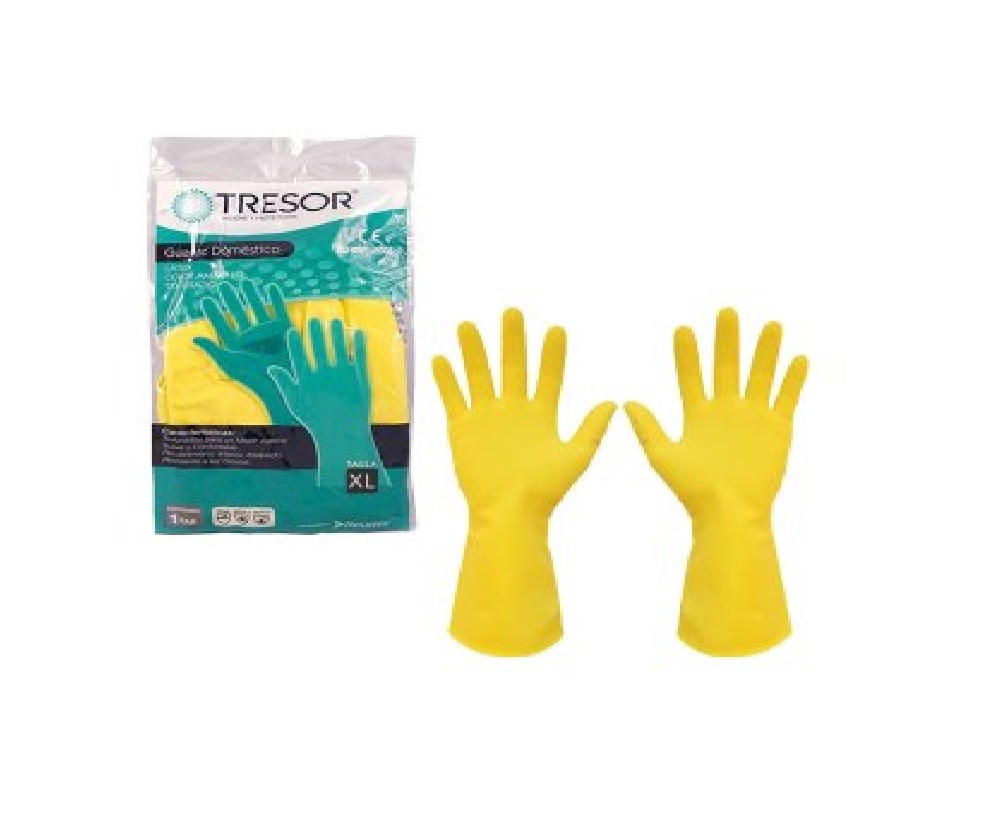 GUANTE TRESOR LATEX TALLA XL AMARILLO PRECIO X 1 UNI.