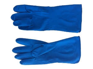 GUANTE LATEX TOP GLOVES M AZUL GAMUZADO