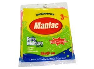 PANO ABSORBENTE MANLAC RICK 40X38 CM 3 UNIDADES