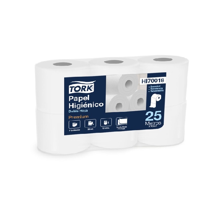 Papel Higiénico Tork Premium Doble Hoja 6 Rollos 25 m