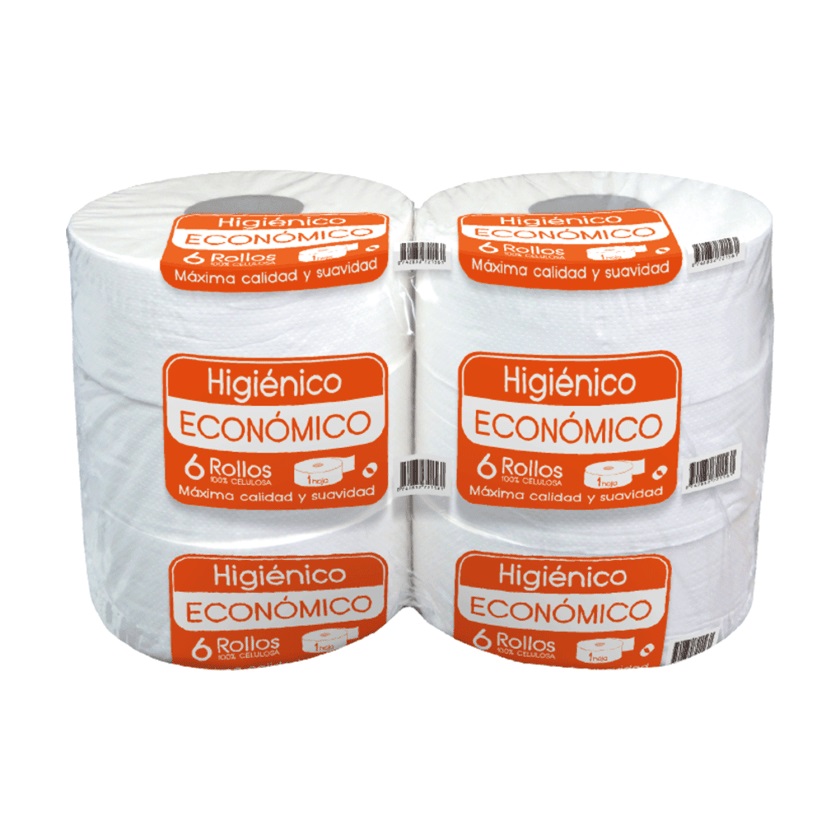 Papel Higiénico Tecnopapel Económico Hoja Simple 6 Rollos 300 m