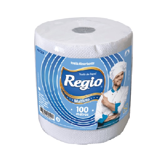 Toalla de Papel Regio Multiuso 1 Rollo 100 m Hoja Simple