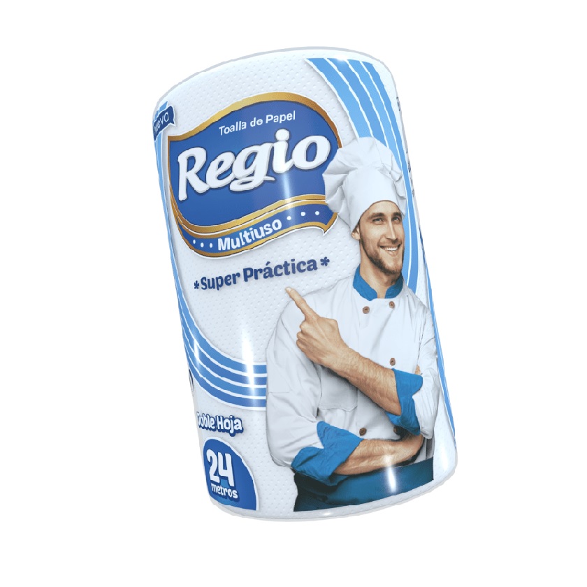 TOALLA DE PAPEL REGIO SUPER PRACTICA DOBLE HOJA 24 M