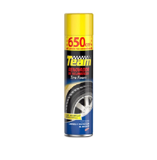 Renovador de Neumáticos Team Aerosol Espuma 650 cc