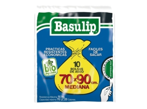 BOLSA BASURA 70 X 90 BASULIP 10 UNID. 35MC.MAX76L