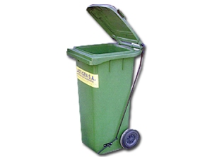 BASURERO TIPO MUNI. 240 LT. VERDE C/RUEDAS