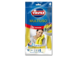 GUANTE LATEX VIRUTEX L AMARILLO NO.8.1/2 GAMUZADO