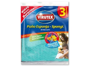 PAÑO ABSORBENTE X 3 SPONGI L/COCINA VIRUTEX 18X18