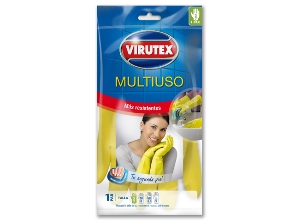GUANTE LATEX VIRUTEX S AMARILLO NO.7 GAMUZADO