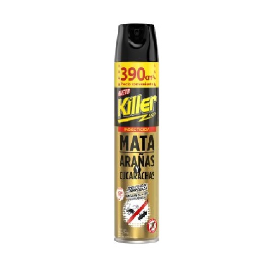 Insecticida Killer Aerosol Arañas y Cucarachas 390 cc