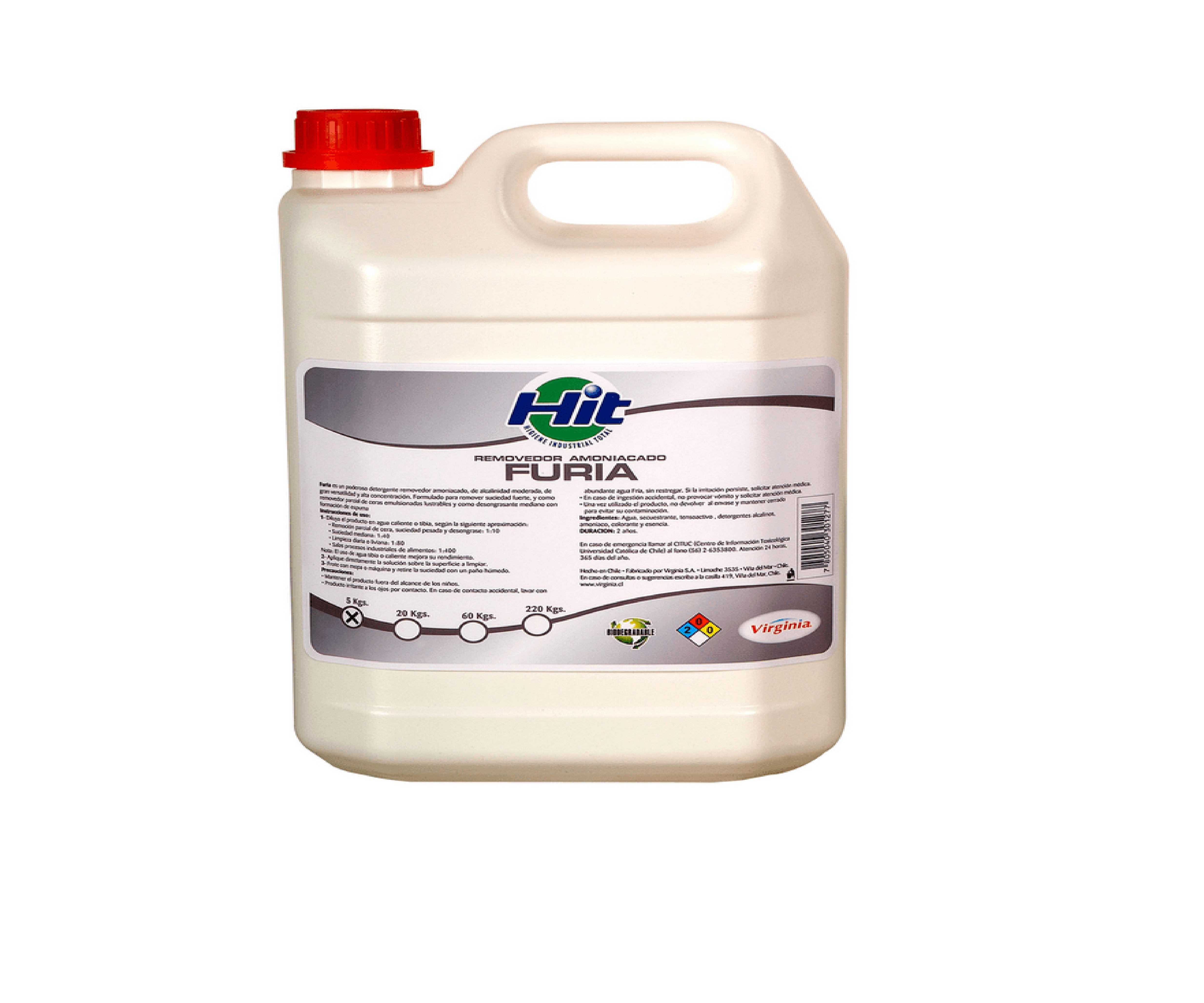 Removedor Virginia Hit Amoniacado Furia 5 L