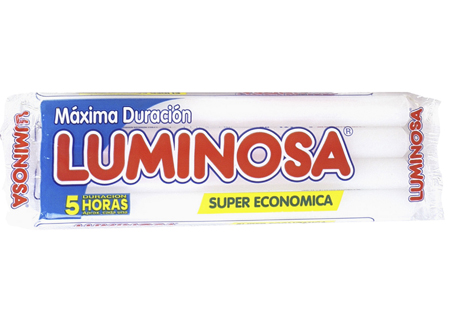 VELA LUMINOSA SUPER ECONOMICA 96 GR. PQ X 4 UN.