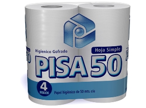 PAPEL HIG. 4 ROLLOS 50 MT. H/S PISA GOFRADO