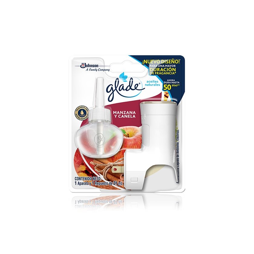 Desodorante Ambiental glade Con Aparato Aceite Natural Manzana Canela 21 ml