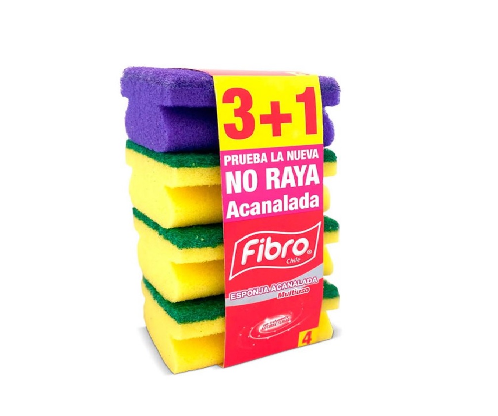 Esponjas Abrasivas Fibro Acanalada 3+1