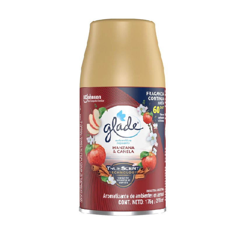 Repuesto Desodorante Ambiental Glade Automático Manzana y Canela 270 ml