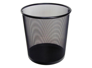 PAPELERO NEGRO MALLA 35 CMS ALTO X 30 CMS DIAMET