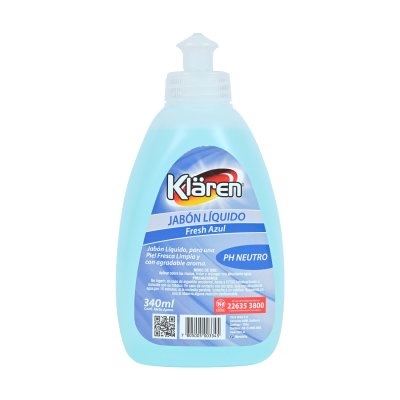 Jabón Líquido Klaren Fresh con Dosificador 340 ml