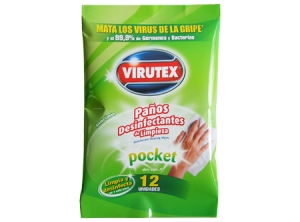 TOALLAS DESINFEC. VIRUTEX POCKET 12 UN.