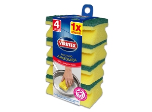 ESPONJA ABRASIVA ANATOMICA VIRUTEX X 4 UN. ACANALA