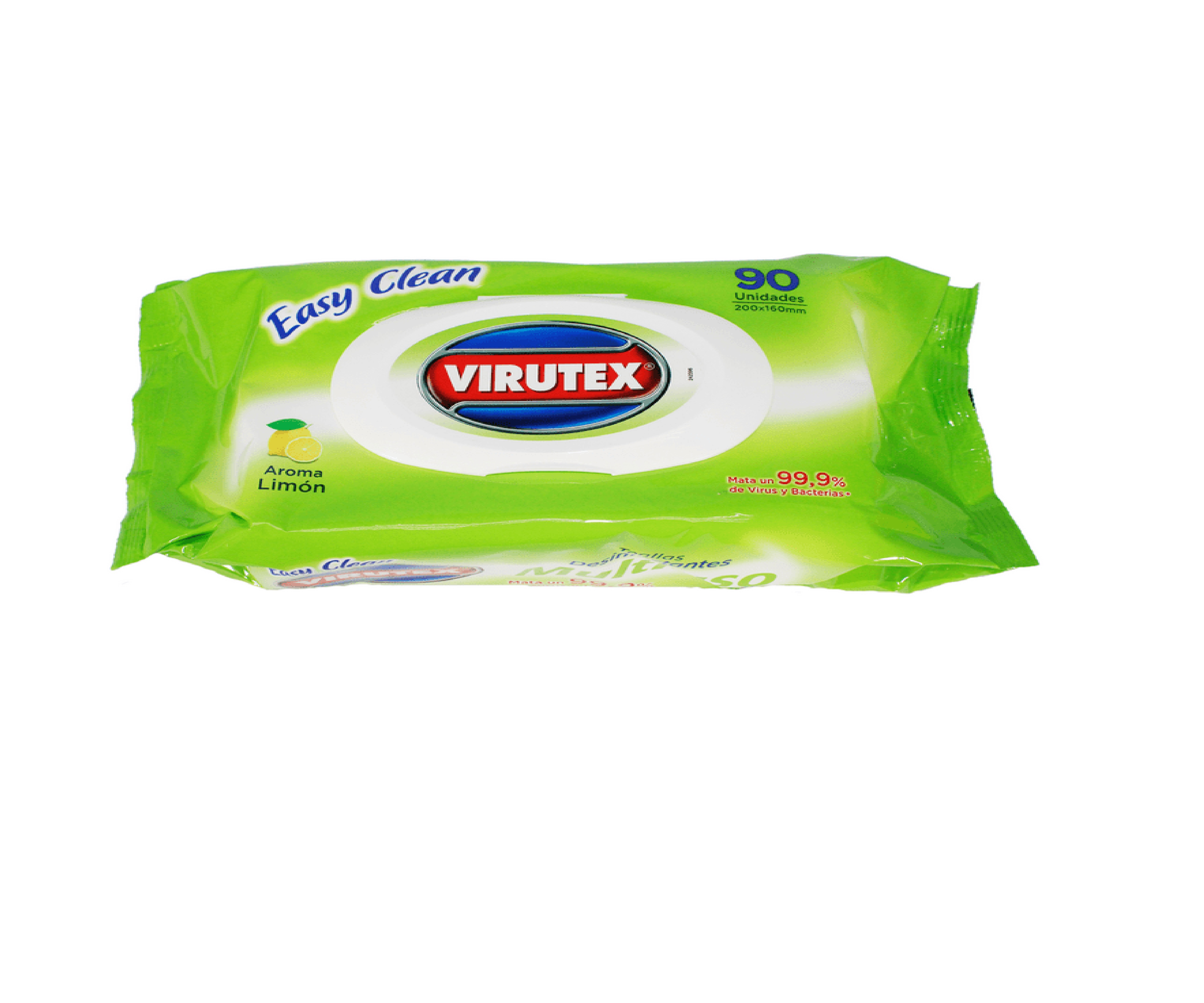 Toallas Desinfectantes Virutex Easy Clean Aroma Limón 90 Unidades