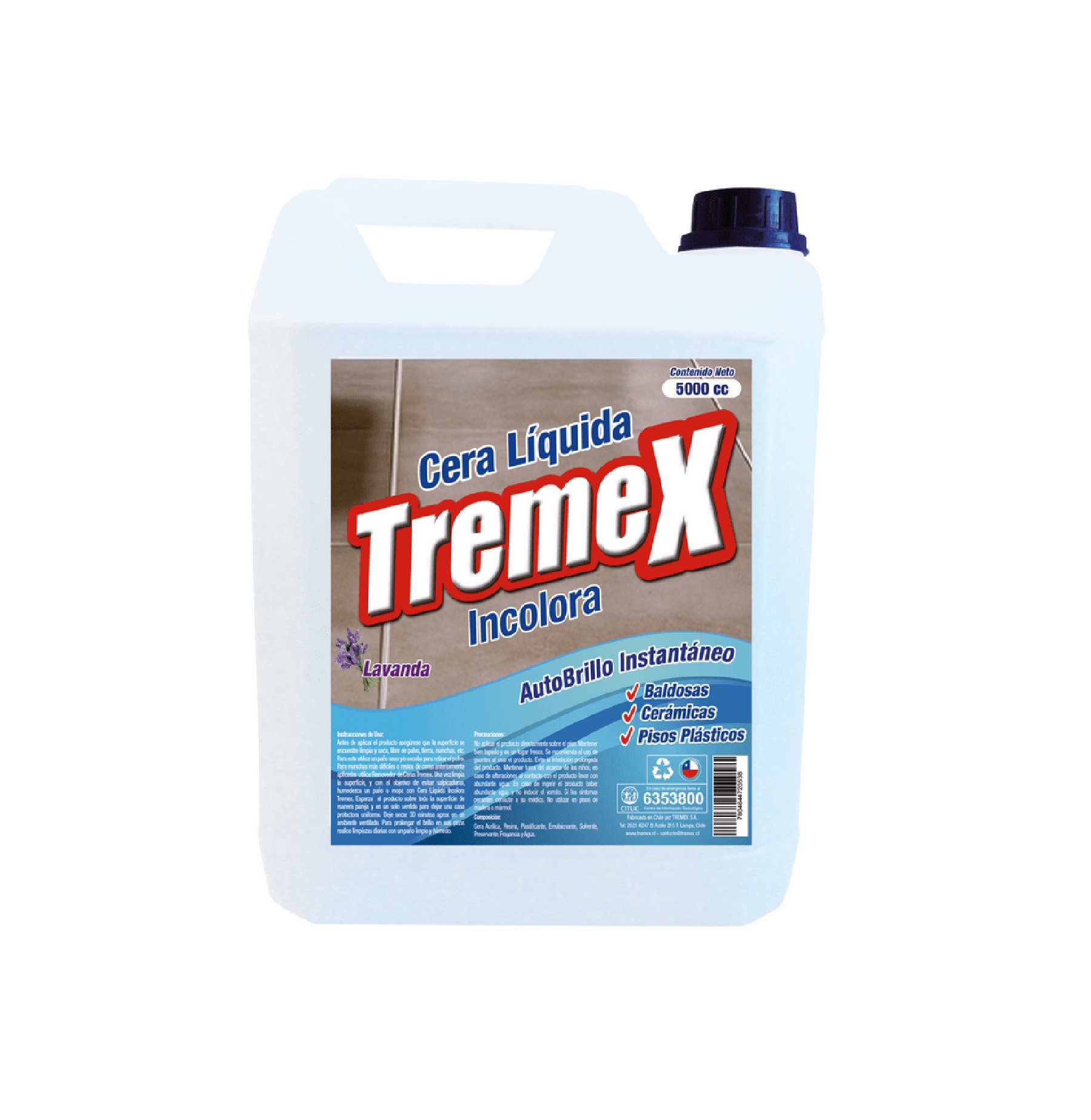 Cera Líquida Tremex Autobrillo Incolora 5 L