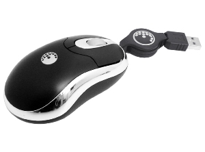 MOUSE FUJITEL USB/PS2 MINI NEGRO OPTICO RETRACTIL