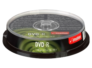 DVD-R GRABABLE 10 UN. 4.7 GB 16X IMATION.