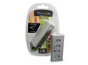 HUB MICROLAB MINI 2.0 4 PUERTOS USB ALUMINIO